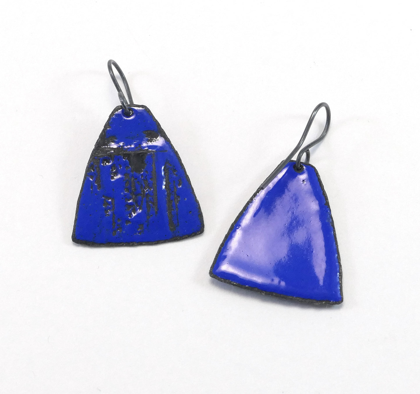 Intense Blue Enamel Earrings
