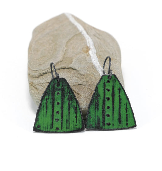 Green enamel Earrings