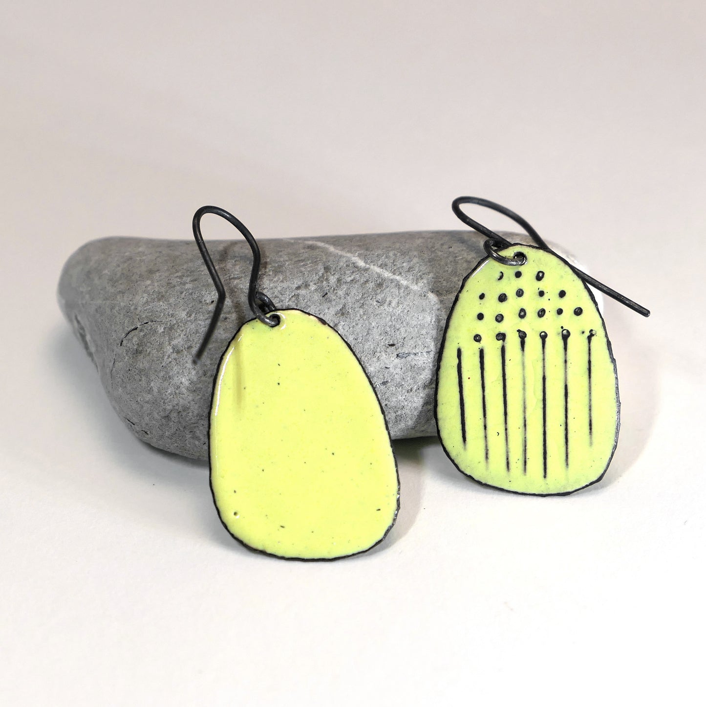 Yellow Earrings dots and lines