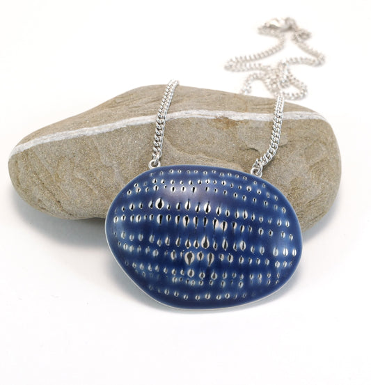 Grey Blue & silver Necklace