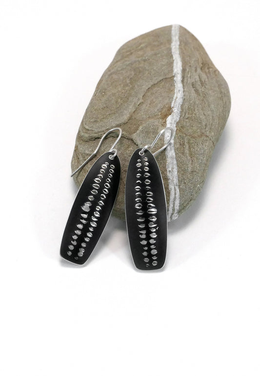 Black & Silver 'skeleton' earrings