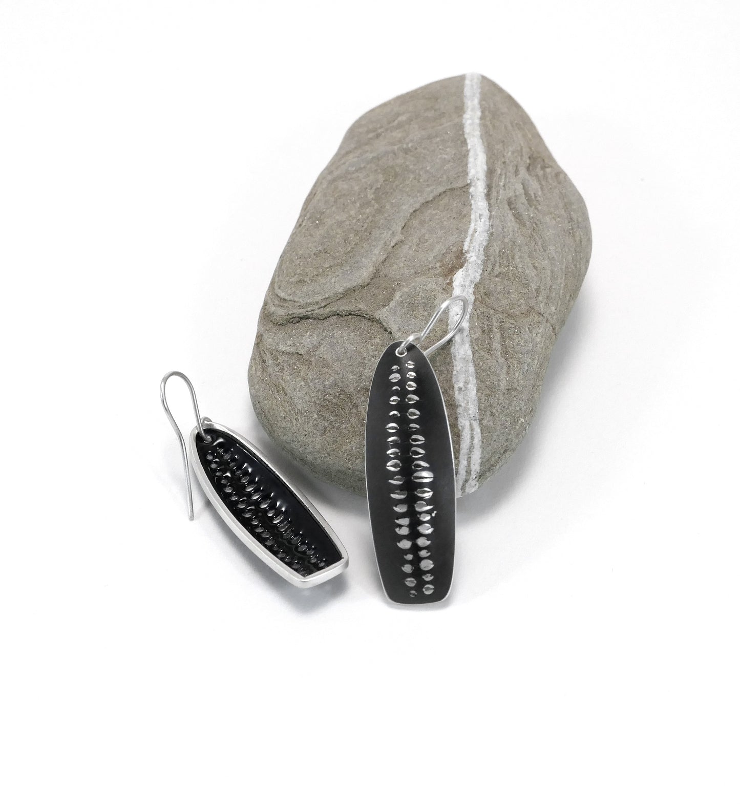 Black & Silver 'skeleton' earrings