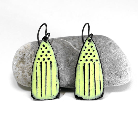 Yellow enamel earrings Gothic