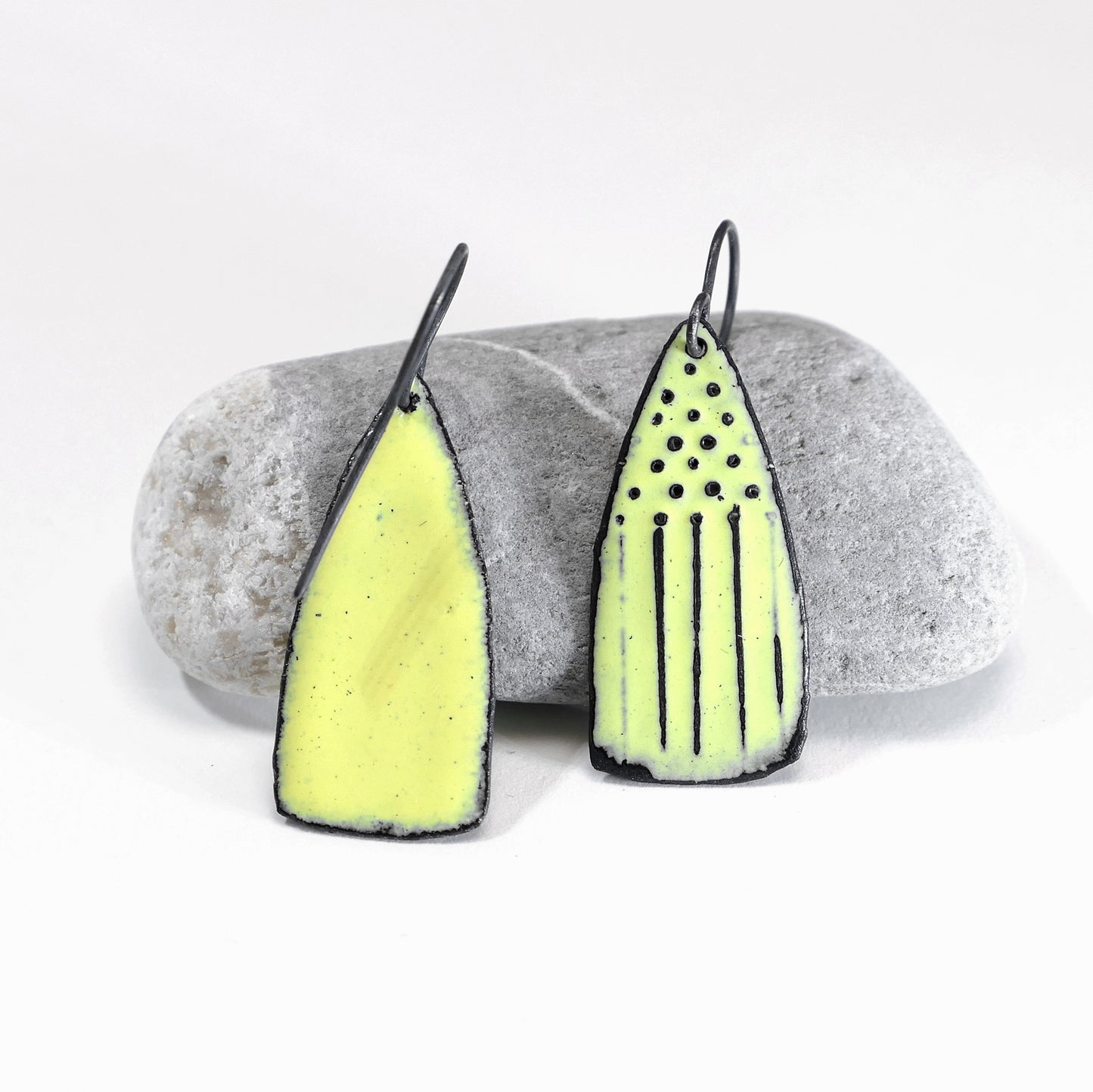 Yellow enamel earrings Gothic