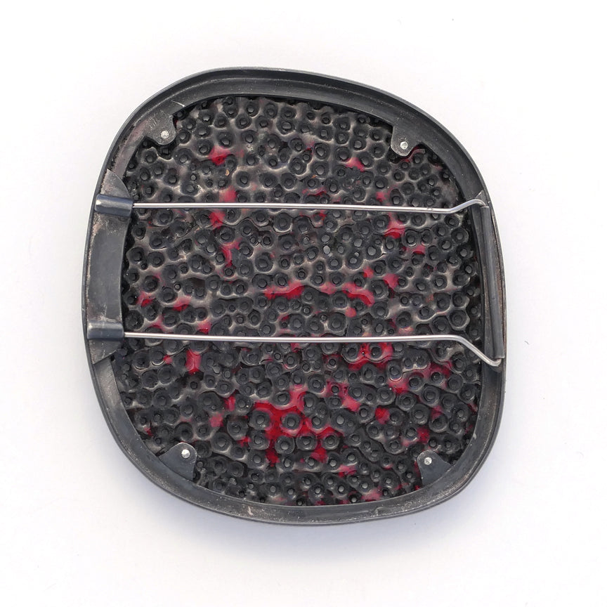 Red Perforated Brooch
