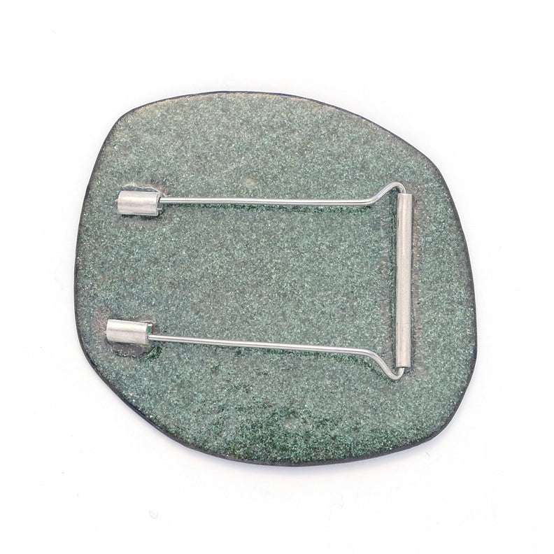Sgraffito Brooch, blue