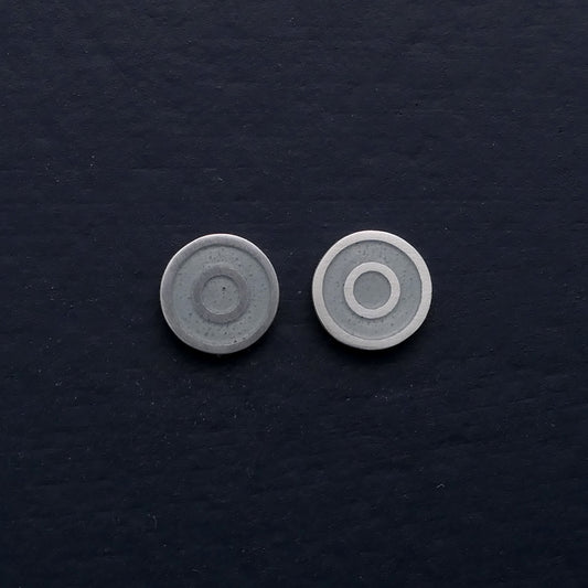 Small-flat-round-ear-studs-with-coloured-enamel-in-the-centre