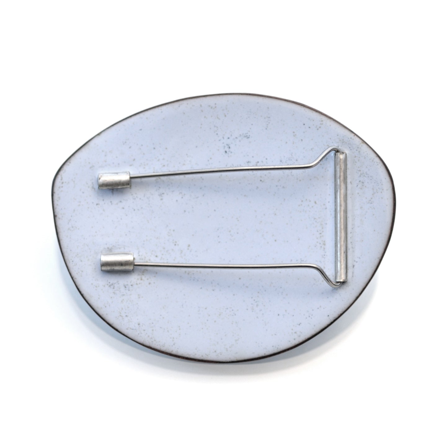 Brooch, Pale Blue Grey vitreous enamel