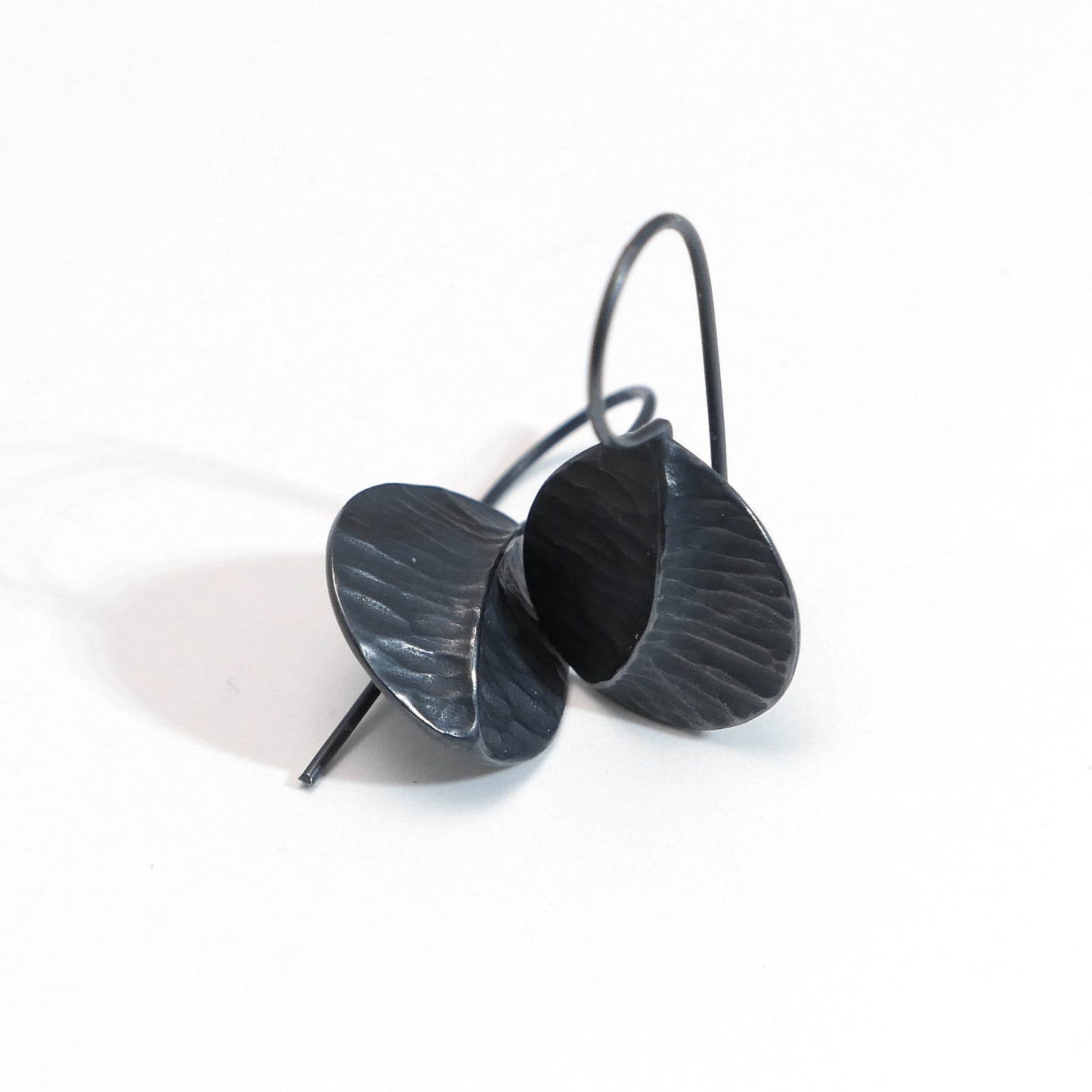 Oxidised silver 'Leaf' earrings