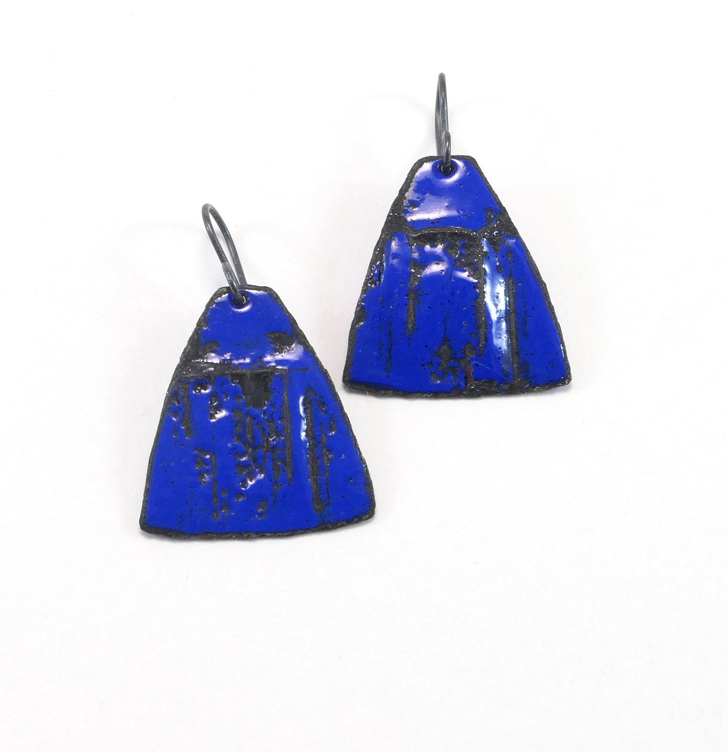 Intense Blue Enamel Earrings