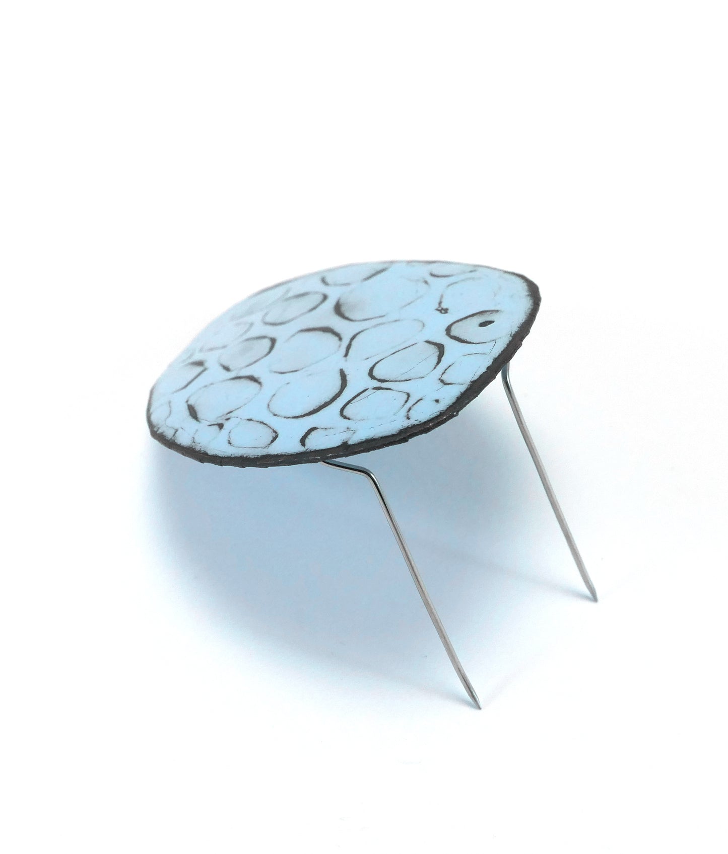 Powder Blue Enamel Brooch