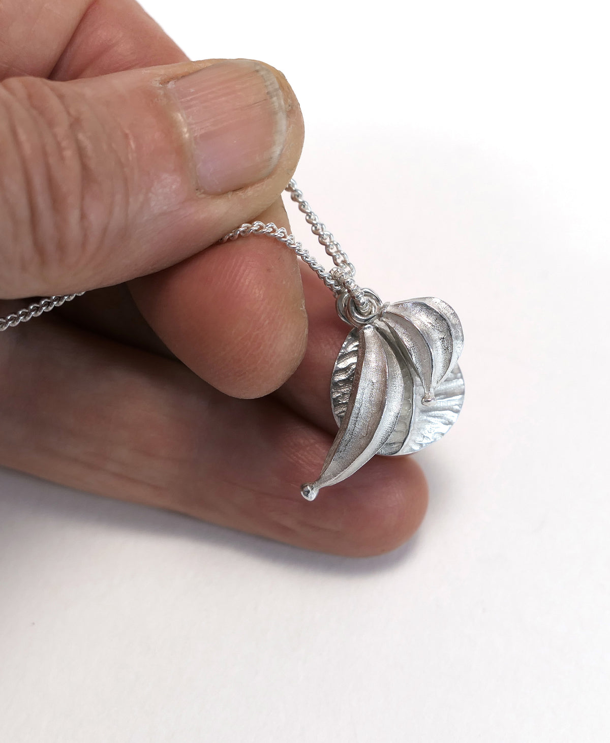 Necklace, silver Seed-pod collection