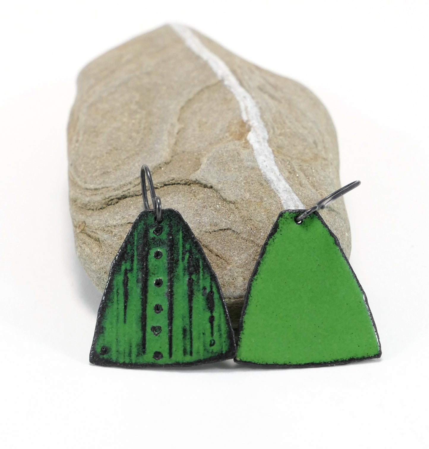 Green enamel Earrings