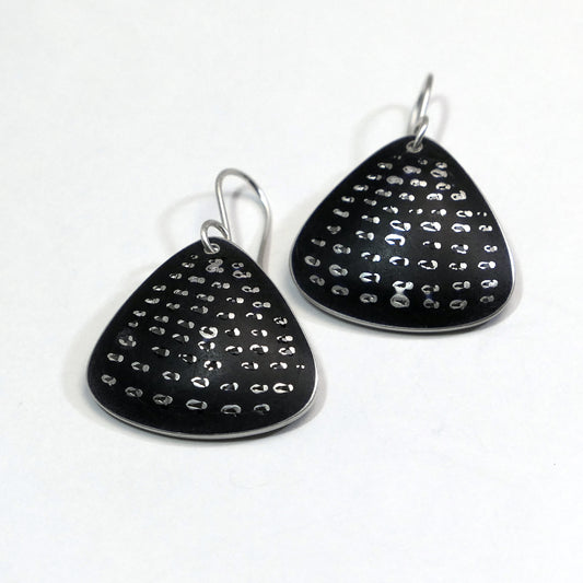 Black and silver Triangle earrings