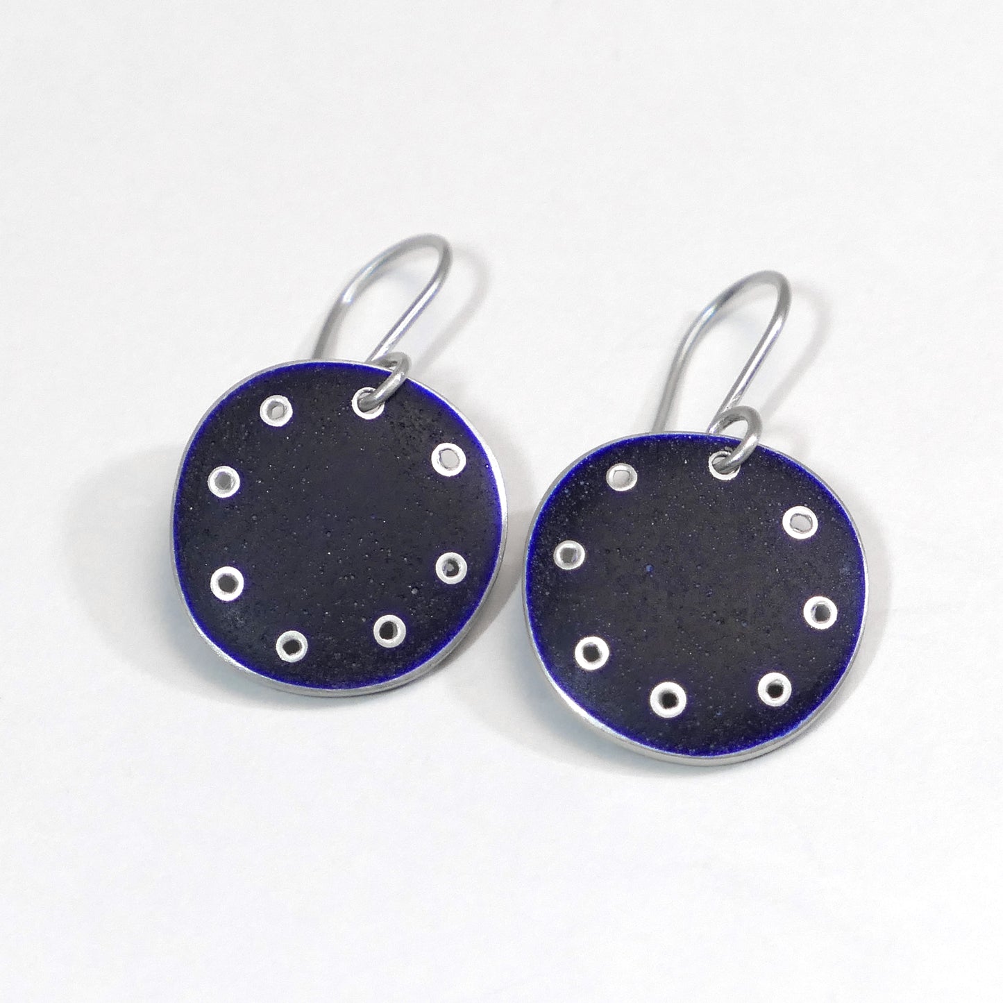 Small blue 'honesty' earrings