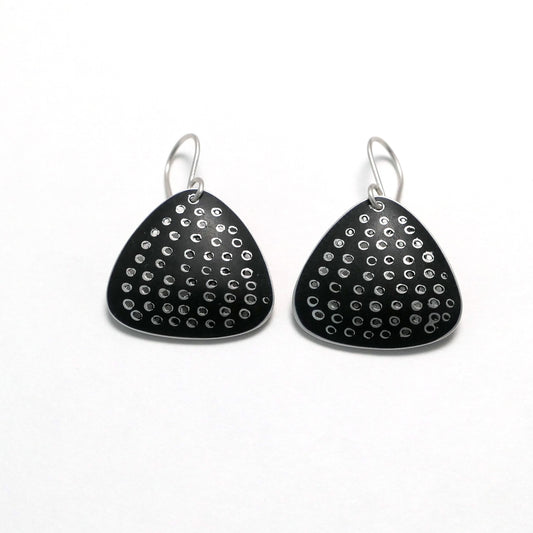Black and silver Triangle earrings