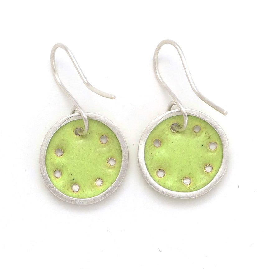 Small lime-green earrings