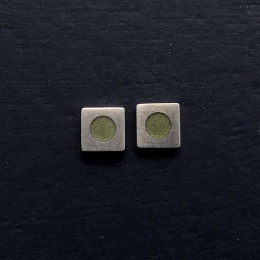 Tiny-5mm-square-sterling-silver-stud-earring-with-enamel-colour-in-centre