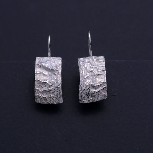 ‘Molten’ silver earrings