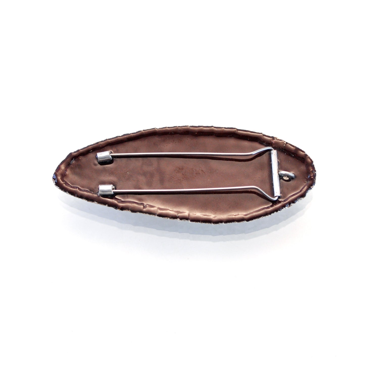 Brown and silver brooch