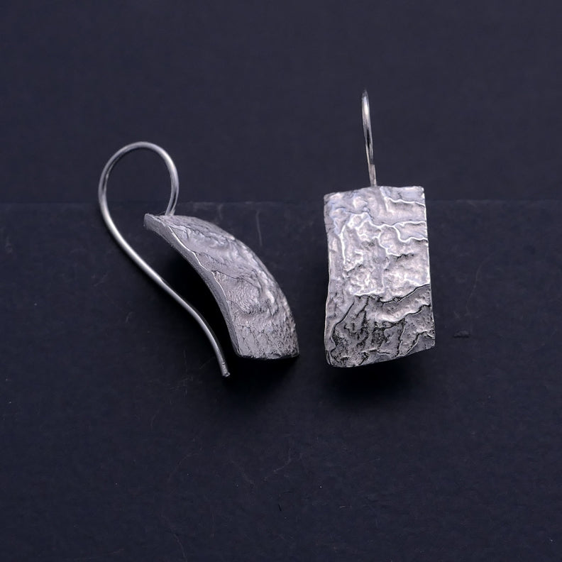 ‘Molten’ silver earrings