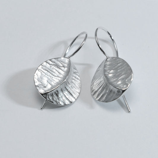 Small sterling silver 'Leaf' earrings