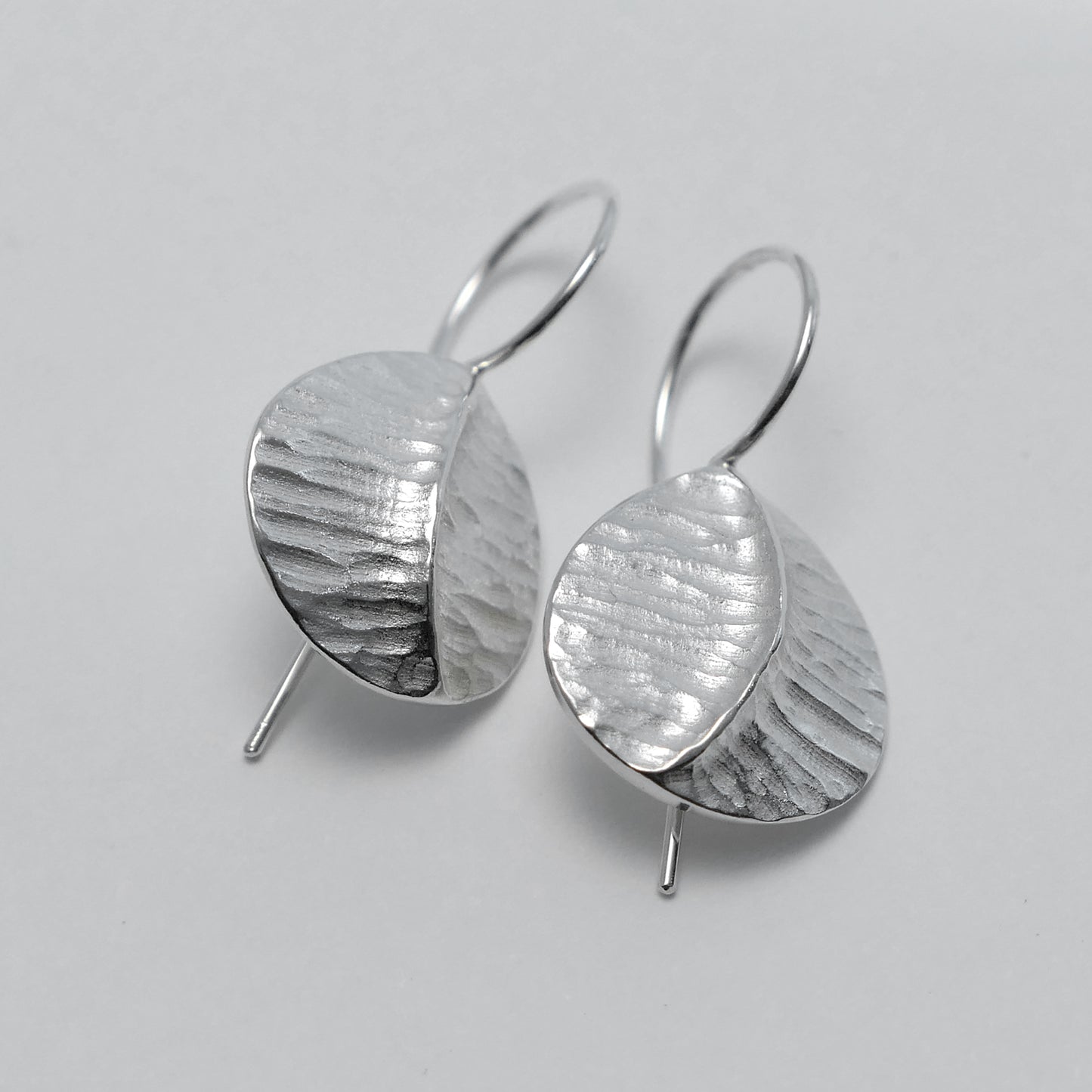 Small sterling silver 'Leaf' earrings